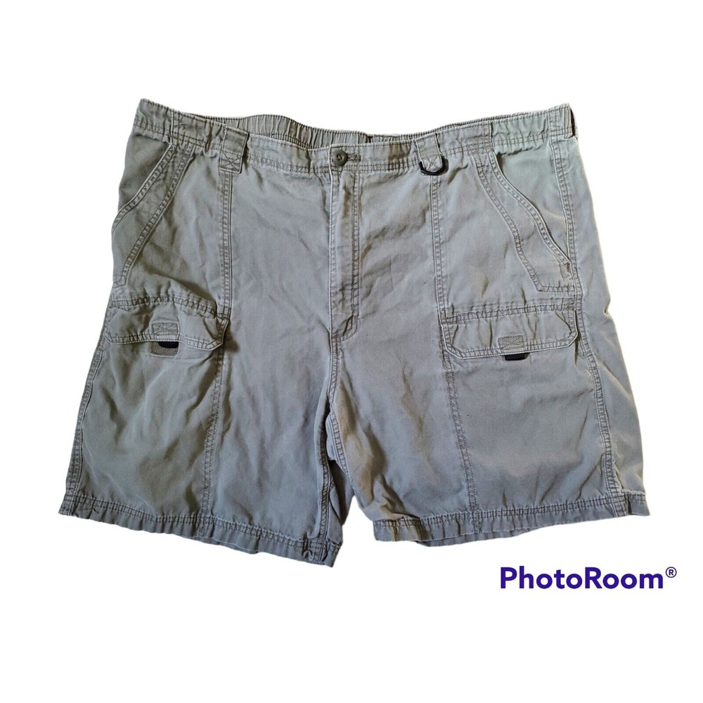Wrangler Mens Size 44 Beige Cargo Lightweight Hiking Fishing Shorts Elastic Band